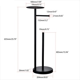 Toilet Paper Holder Stand Gold: Free Standing Tissue Roll Holder with Phone Shelf - Toilet Roll Dispenser Storages in SUS 304 Stainless Steel for Bathroom - BA7783BG