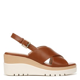 Naturalizer SOUL Women's Goodtimes Slingback Wedge Casual Sandal Mid Brown 8M