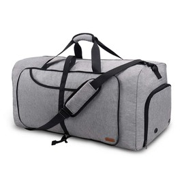 Vogshow 80L Large Packable Travel Duffle Bag, Overnight Weekend Carry on Holdall Bag Foldable Sports Gym Bag with Shoe Compartment for Men Women