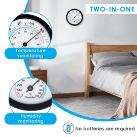 Small Thermo-Hygrometer | Temperature Humidity Mechanical Gauge 2-in-1 | Indoor Temperature Analog Meter Easy to Read for Breeding Box, Refrigerator