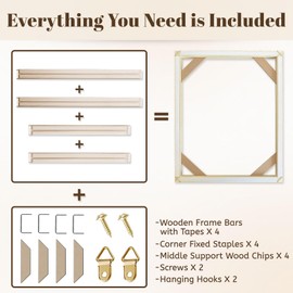 B.B.F MAKE Canvas Stretcher Bars 24x44 Inch Canvas Frames Kit, Sturdy Wood DIY Stretcher Bars for Oil Painting, Poster, Picture & Paint by Numbers, Gallery Wrap Wall Arts Supply Office Home Decor