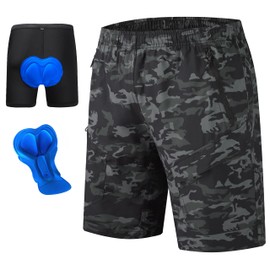 Men's Mountain Bike Shorts 3D Padded Baggy Bicycle Riding Cycling Shorts Quick Dry Lightweight Biking Shorts