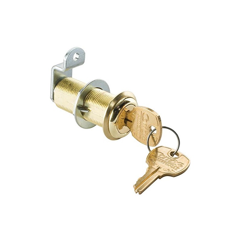 1-3/4" Long Cylinder Lock - Brass, keyed alike