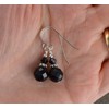 Faceted Black Onyx Gemstone, Jet Crystal & Sterling Silver Hook