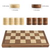 OUMODA Walnut 15" Magnetic Checkers Board Game Set - Folding
