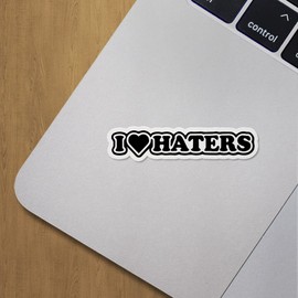 Decal Stickers of I Heart Haters Premium Indoor (No Waterproof) Vinyl Decal Stickers for Laptop Phone Accessory Helmet Car Window Mug Tuber Cup Door Wall Decoration ANDVER3917141BL