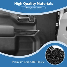 for Silverado Inner Door Panel Trim Cover for Chevy Silverado/GMC Sierra 2019-2022 Black Wood Grain Interior Accessories 6pcs