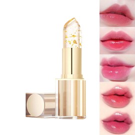 BITYEYE Transferproof Color Changing Lipstick，Gold Crystal Lipstick Color Changing,Long-lasting moisturizing Lip Balm (1PCS)