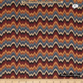 BENARTEX, "BIG SKY", SOUTHWEST MOTIFS, FABRICS PRICED @ 1/2 YD - C-WAVY FLAMES 1/2 YD