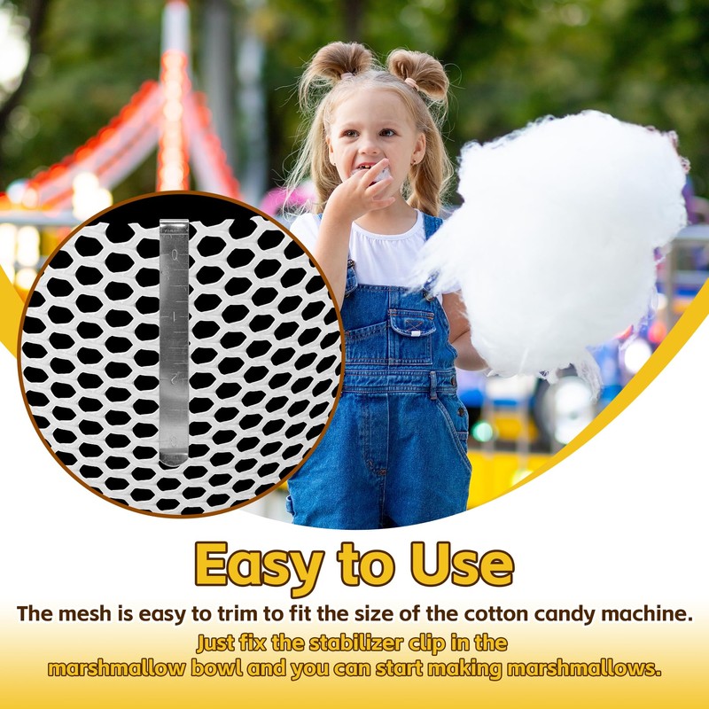 Zorqon 2 Sets Cotton Candy Machine Mesh and Clip Stabilizer