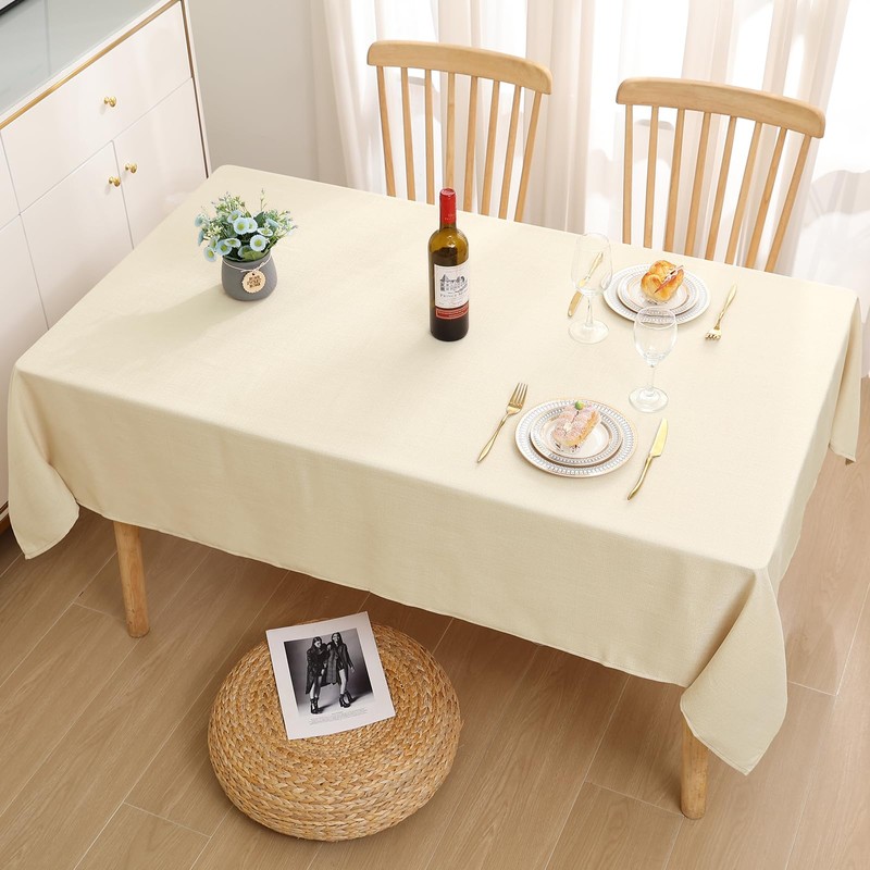 smiry Linen Table Cloth Rectangle 140x200 cm Wipe Clean Tablecloth