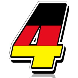 Biomar Labs® 1 x Vinyl Germany Flag Sticker Deutschland National Auto Moto Motocross Motosport Start Racing Number 4 Rally Race Car Bike Motorcycle Tuning N 254 Z*