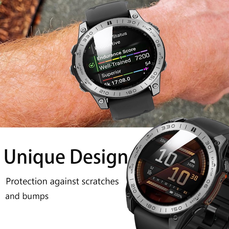 Lamshaw for Garmin Fenix 8 Bezel Ring, Reinforced Metal Frame