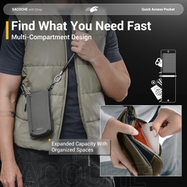 MAGEASY Small Crossbody Bag - Water-Resistant Small Sacoche Bag for Travel & Daily Errands | Fit 6.7" Cellphone, Keys, Earbuds, Passport - Phone Sacoche/Wild Green (Cordura)