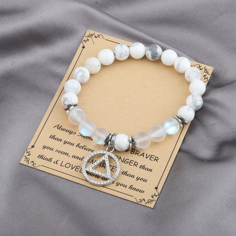 FUSTMW AA Recovery Bracelet Sobriety Gift Alcoholics Anonymous Gift AA
