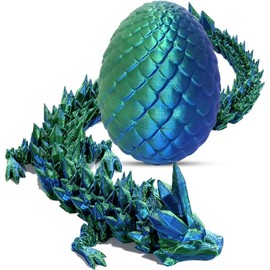 BZQCPLX 3D Dragon Egg Articulating Gemstone,Crystal Dragon Figurine,3D Dragons Egg,Articulated Dragon,Removable Mystery Dragon Egg Toy Dragon,for Kids and Adults Home Decor Desk Decor (D)