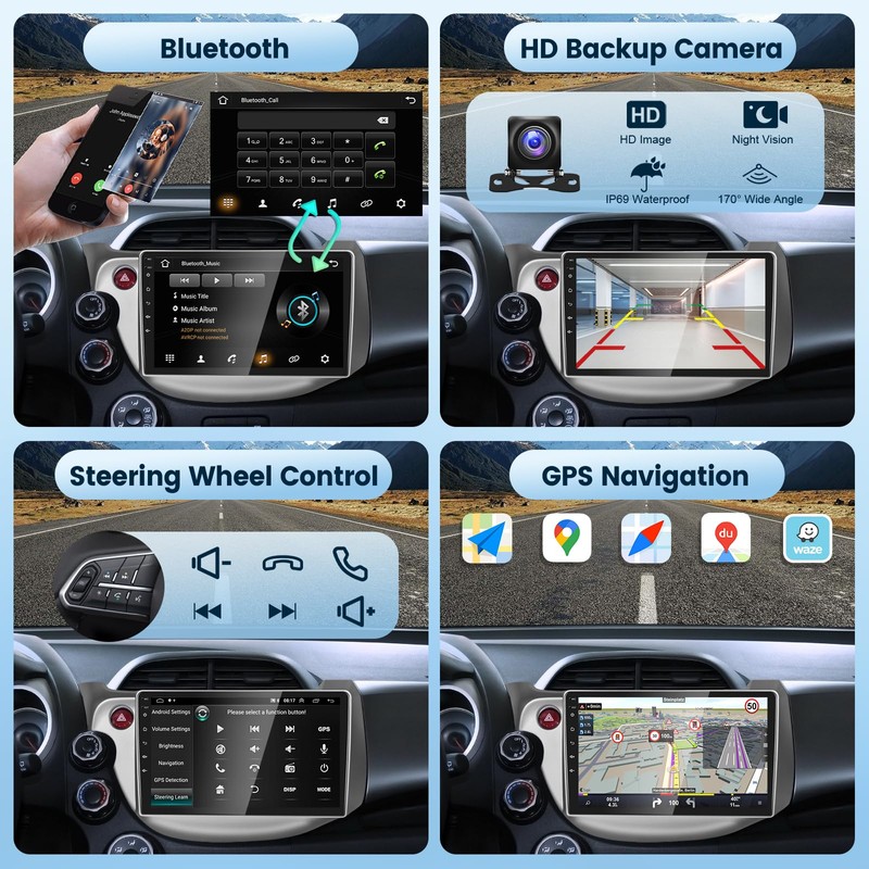 for Honda Fit 2008-2013 Android Car Stereo Support Wireless Carplay/Android