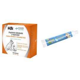 Fancy Pets Medical Solution Ungúento Hidratante y Reparador para Piel y Cojinetes de Perro y/o Gato + Pasta Denal para Perr con 90 Gramos Sabor Hierbabuena