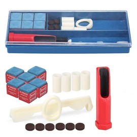 Kit de reparación de puntas de taco 20 en 1 Herramienta de reparación de puntas de taco Tiza de billar Puntas de taco de billar Virolas de taco Abrazadera de punta de taco Recor r de (‎Multicolor)