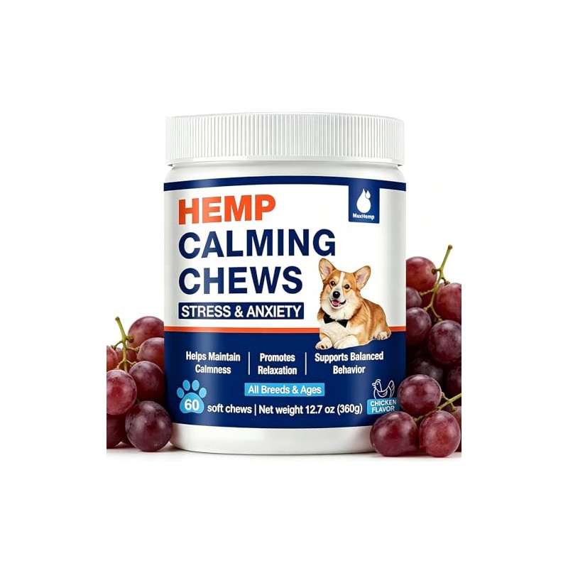 Hatchback 60 Counts Calming Chews for Dogs, Hatchback,Advanced Hemp Dog