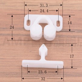 Seadiquiet 3Pcs White Marine Boat Ball Catch Door Cupboard Spring Back Plates Roller Latch Plastic Catches Cabinet ABS Plastic