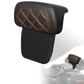 FOVPLUE Backrest Pad,Chopped Razor Tour Luggage Pack Backrest Pad for Harley Touring 2014-later,for CVO Road Glide Road King Street Glide Tri Glide Ultra Limited Electra Glide FLHTKSE,Orange Stitching