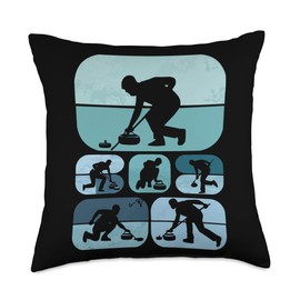 Curling Player Curler Sport Lover Curling Stone Throw Pillow