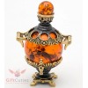 Solid Brass Amber Figurine of Russian Samovar Teapot Totem talisman