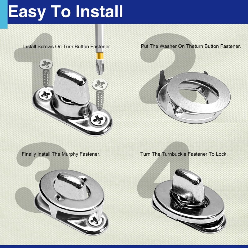 Usdrwam 10 Set Twist Lock Fasteners with Turn Button Fasteners