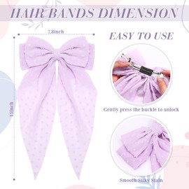 Mimorou 36 Pcs Big Hair Bows for Women Girls Silky Satin Hair Bows Bulk Oversized Long Tail Black White Hair Bow Large Hair Ribbons Hair Clips Barrettes Large Metal Clips Bowknot Hair Accessories Gift