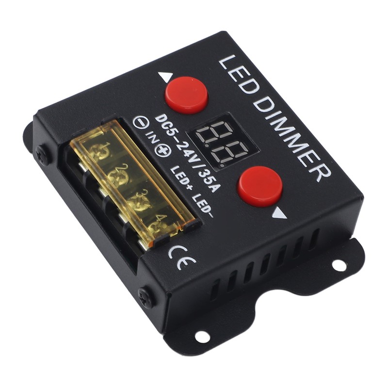 LED Light Strip Dimmer DC 5‑24V 35A PWM Dimming Controller