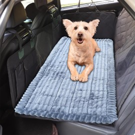 Backseat Dog Bed Mat for Car Seat Cover, Dog Bed for Car, Fit for Backseat Extenders, Car Seat Protector,Nonslip Soft Durable for Cars, SUVs, Sedans（59" x 23.6"）