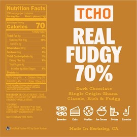 TCHO Real Fudgy 70% Dark Chocolate Baking Couvertures (6.6lb Bag) | Organic & Fair Trade Certified | Non GMO, Non-Dairy, Vegan, Soy Free