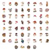 Pack of 120 Mushroom Stickers, Colourful Mushroom Sticker Set, Waterproof