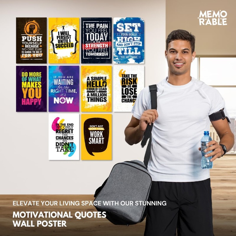MEMORABLE Paper Motivational Posters For Wall | A4 Size (Pack