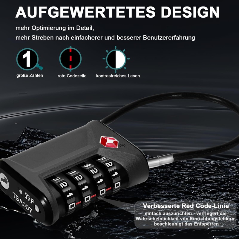 ZHEGE Suitcase Lock Combination Lock 4 Digit TSA Lock with