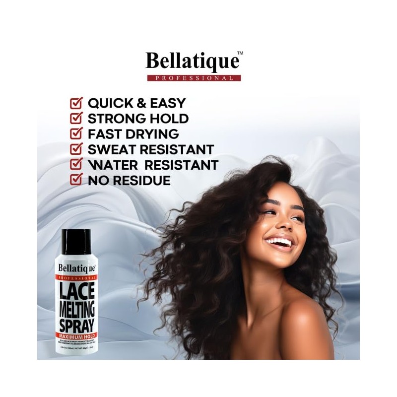 Bellatique Lace Melting Spray (3.38 oz) - Maximum Hold. Flawless