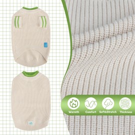 On The Roll,Two Tone Stacked Round Neck Pullover Dog Sweater, Pet Dogs Sweaters, Knitted Dog Clothing,Pet Clothes, Suitable for Dogs of All Seasons and Types(Apricot, XL)