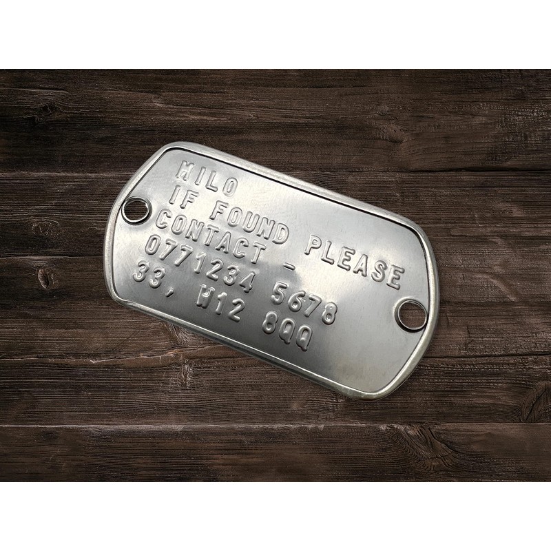 Pet Finder Lost ID TAG 2 Hole Design Military Army