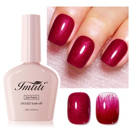 Imtiti Glitter Gel Nail Polish, 1Pcs Red Glitter Gel Polish Shimmer Red Soak Off UV LED Gel Polish, Long Lasting, Nail Art Starter Manicure Salon DIY at Home for Women (0.34 Fl Oz-1930)