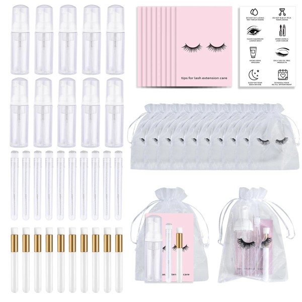 Bebbtiy New Best Lash Shampoo Bottles Brushes Set, Empty Bottle,