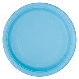 Lovely Powder Blue Solid Round Dinner Plates - Vibrant 9" (Pack of 8) - Sturdy & Stylish - Perfect for Birthdays, Showers & Celebrations