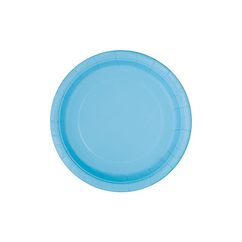 Lovely Powder Blue Solid Round Dinner Plates - Vibrant 9"