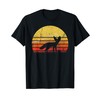 Vintage Retro Fennec Fox Silhouette Sunset Distressed Funny T-Shirt