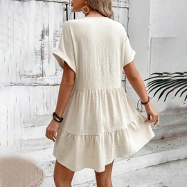 WEIMEY Trajes de Baño Mujer Vestidos Cover Up Playa Salida de Baño Ropa Pareos Cuello V Holgado