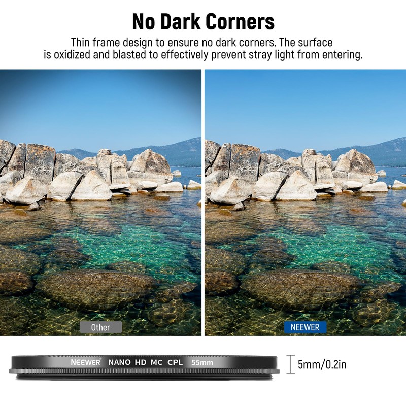Neewer 55mm Polarizing Filter, 24 Layer Multi Resistant Nano Coated