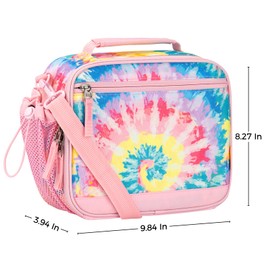 Choco Mocha Tie Dye Lunch Box Kids Lunch Box for Girls Lunch Boxes for School Lunch Bag ice packs with Shoulder Strap for Toddler Preschool Kindergarten