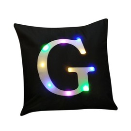 ZUODU Christmas Pillow Covers LED Colorful Velvet Letter Cushion Cover Pillow Cover Bar Use Party Use Festival Use Gift Use18 x18 Inches or 45 x 45 Cm 1pc G
