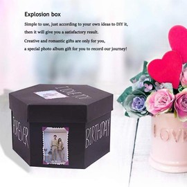 Hamiggaa Explosion DIY Gift Set, Exploding Love Box for Couples, Sentimental Gift for Wedding, Birthday Party, Boyfriend, Girlfriend, Scrapbook Style Photo Album, Memory Box