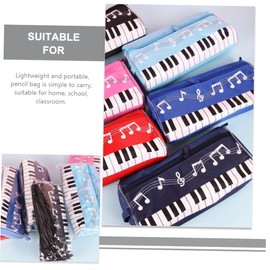 Levemolo Music Stationery Bag Piano Pattern 2 Pcs Pen Bag Pencil Storage Pouch for School Classroom